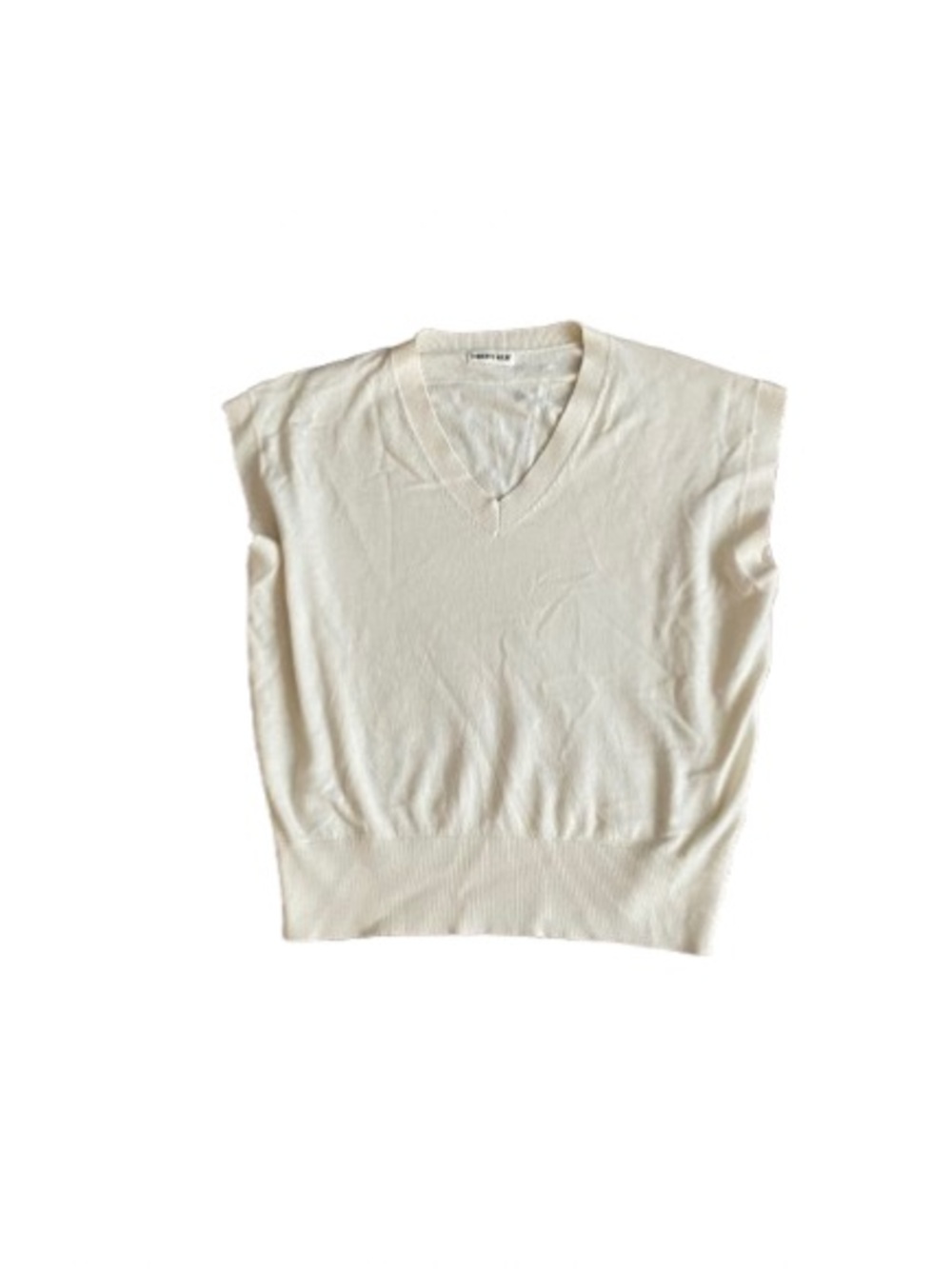 V-Neck Cream Sweater Vest - Women